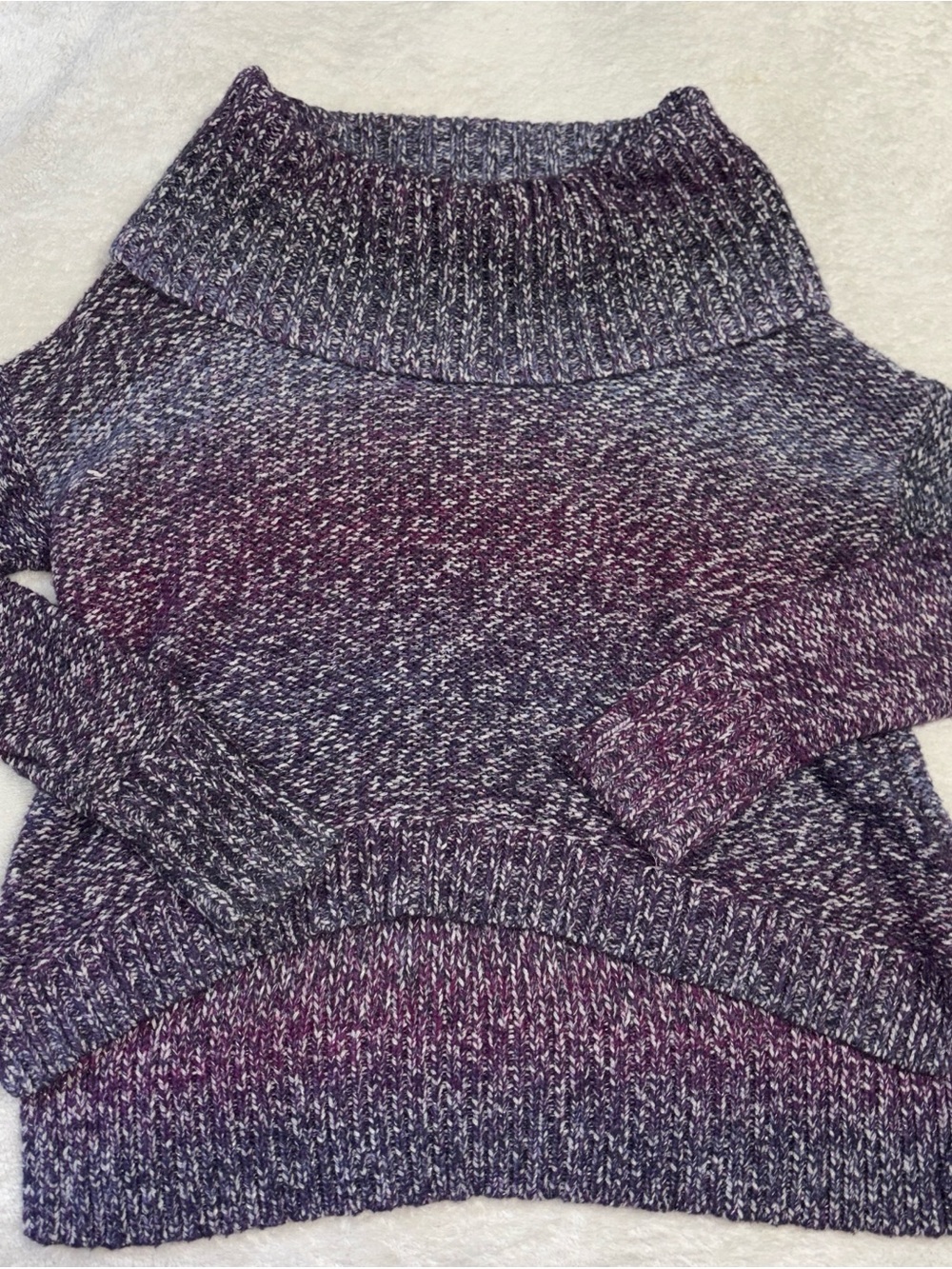Y2K 2013 American Eagle Purple Sparkle Off The Shoulder Sweater Women’s Size M
